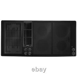 45 Jenn-Air 3-Bay Black Downdraft Cooktop with 4 Burners Radiant Glass JED8345ADB