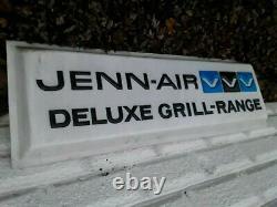 Old vintage advertising sign. JENN-AIR deluxe GRILL RANGE 6 FEET LONG x 2 ft