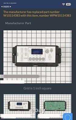 Whirlpool Range WPW10114383 W10114383 Control Board White Overlay